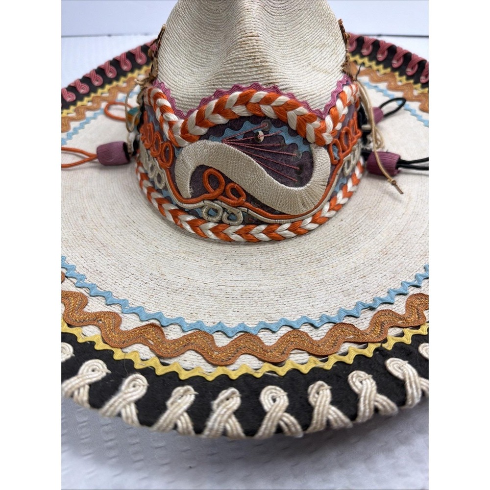 Vintage 1960s Casa Chavez Mexican Sombrero de Palma Rodolfo Chavez Sahuayo Decor - Picture 3 of 16